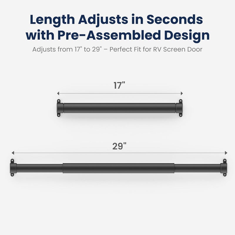 Safoner Aluminum RV Screen Door Handle Grab Bar- Camper Screen Door Crossbar RV Essentials Accessories- Sturdy Push Protector for Easy Exit Assist and Pull Grip- 2 Pack (Black) - Image 3